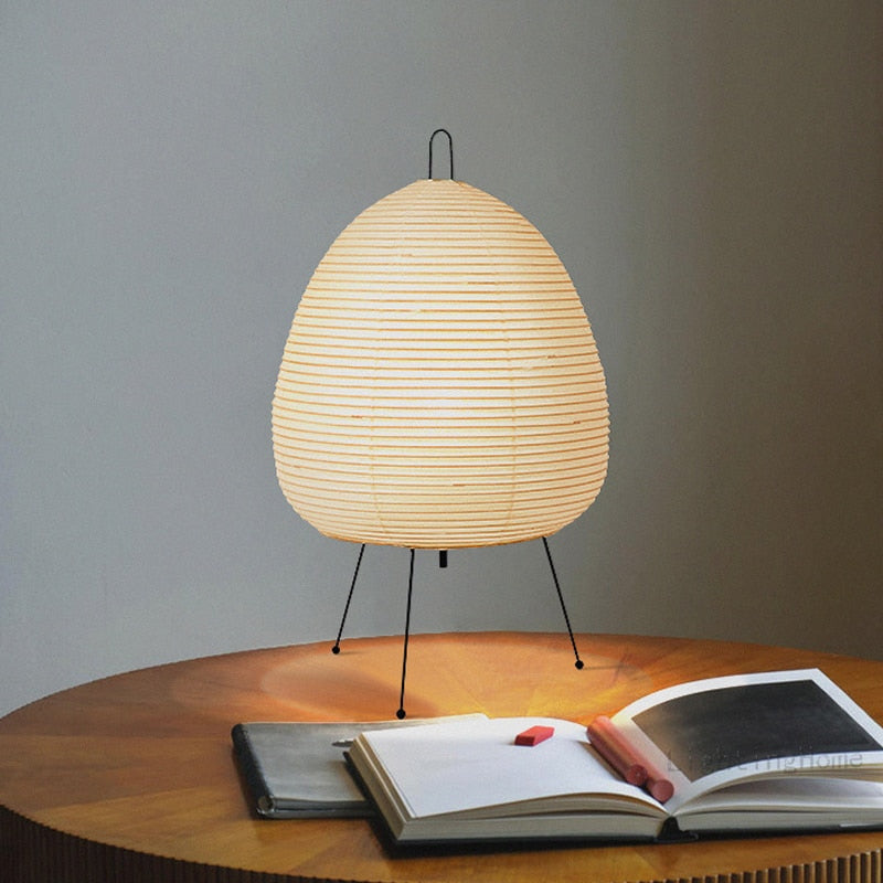 Japanese Design Akari Wabi-sabi Yong Table Lamp Printed Rice Paper Lamp Bedroom Desktop Decoration Table Lamp Drop Shipping